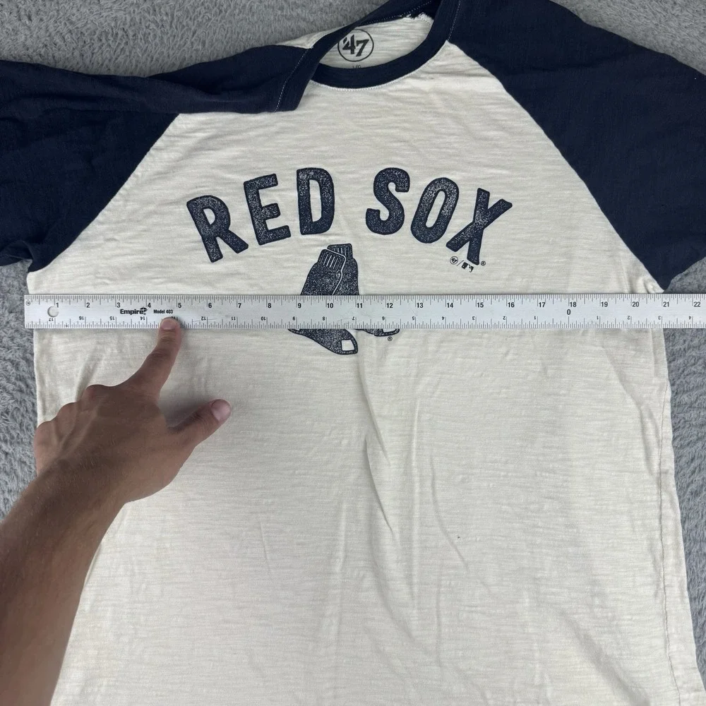 Boston Red Sox 3/4 Sleeve T-Shirt Adult Large '47 Brand Cotton Blend Mlb
